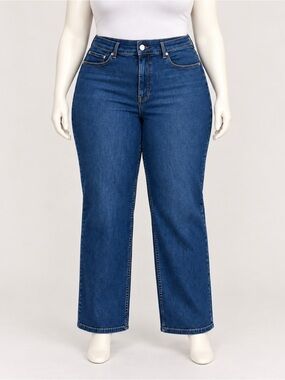 SPANX Plus Size 26 Dark Wash High Rise Straight Leg Jeans NWT